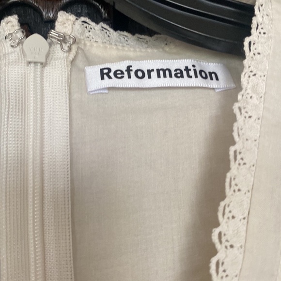 Reformation Fran Lace Paneled Midi Dress size 8 - Picture 8 of 8